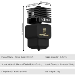 BIQU - Panda Juicer Hotend - High Flow with Hardened Steel Nozzle - H2D/A1/A1 Mini
