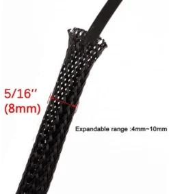 Black Wire Sleeve - 8mm - 1m