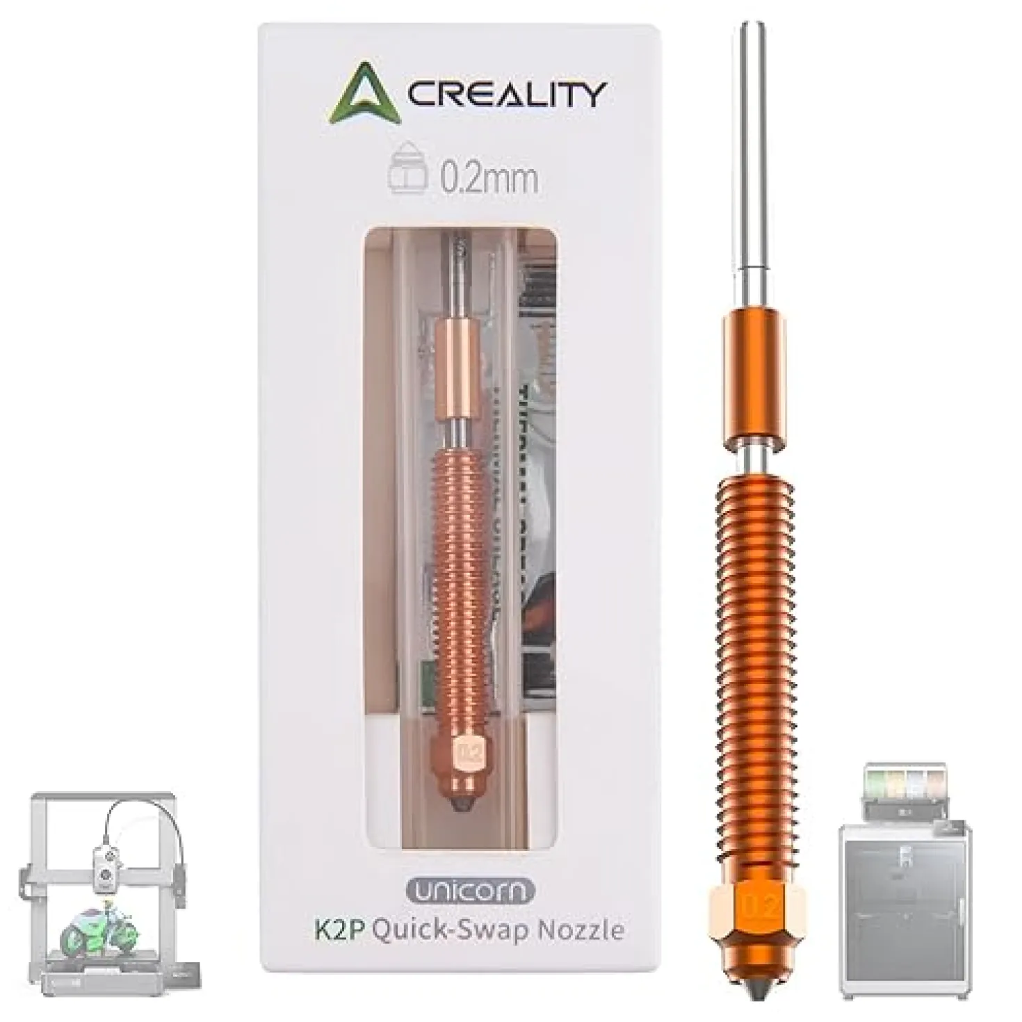 Creality 3D - "Unicorn" Quick-Swap Nozzle 0.2mm - K2 Series/Hi