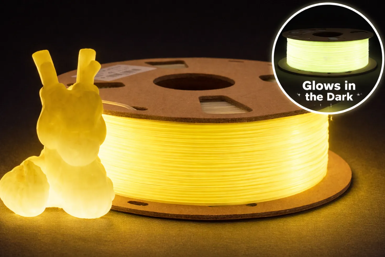 3DE Premium - PLA - Glowing Yellow - 1.75mm - 1kg