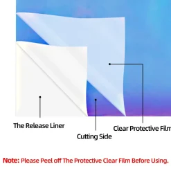 HTVRONT - Holographic Adhesive Vinyl Roll - Silver