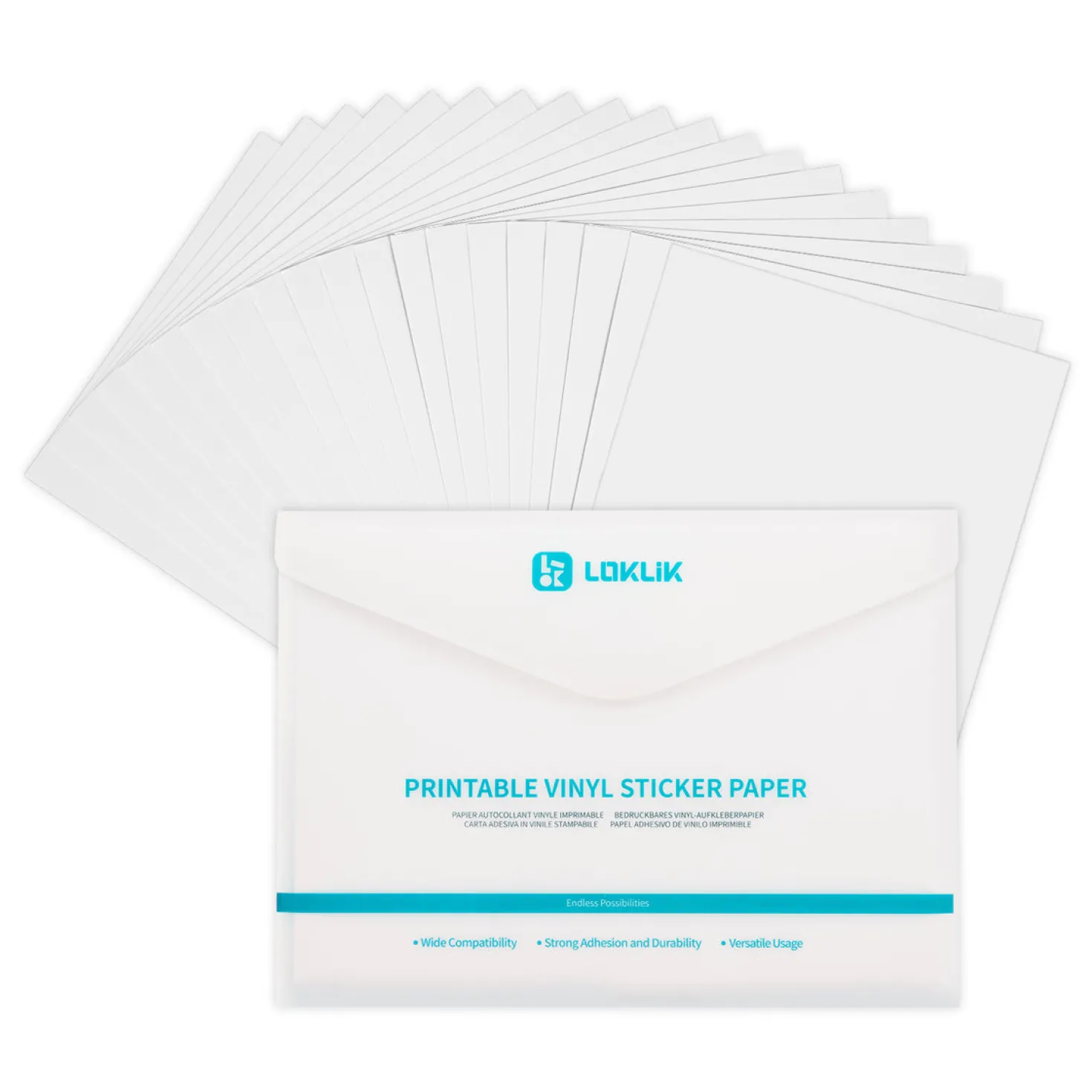 LOKLIK - Matte Printable Sticker Paper A4 - 20 Pack (til klistermærker)