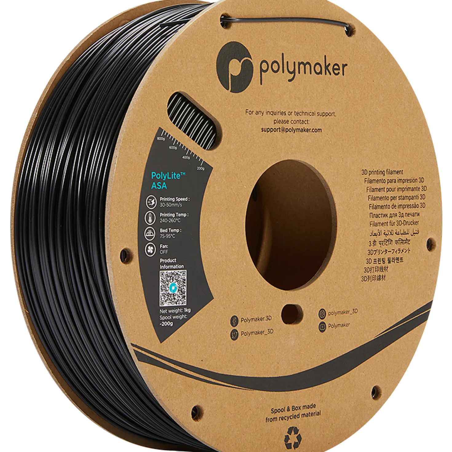 Polymaker™ - ASA - Black - 1.75mm - 1kg