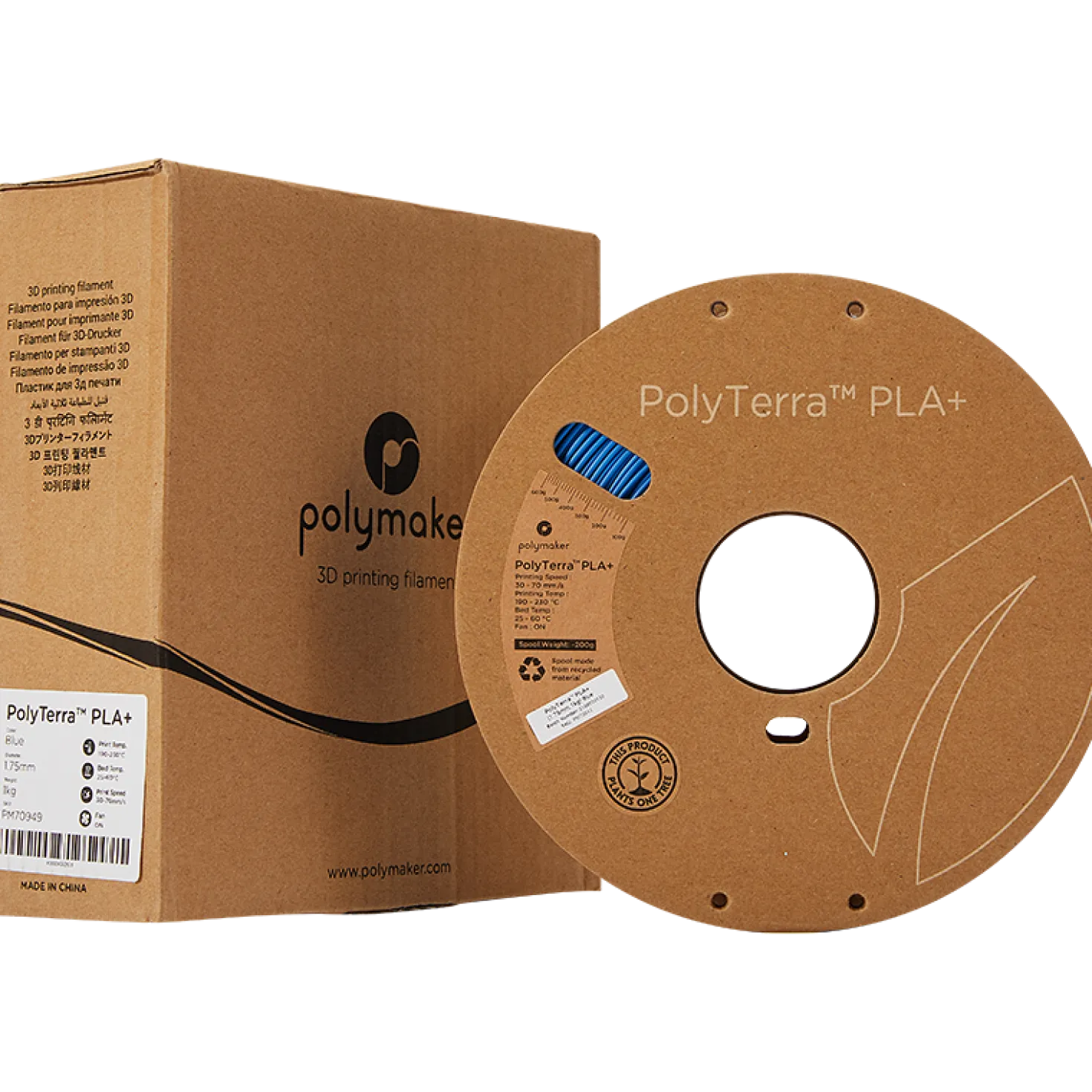 Polymaker - PolyTerra PLA+ - Blue - 1.75mm - 1kg