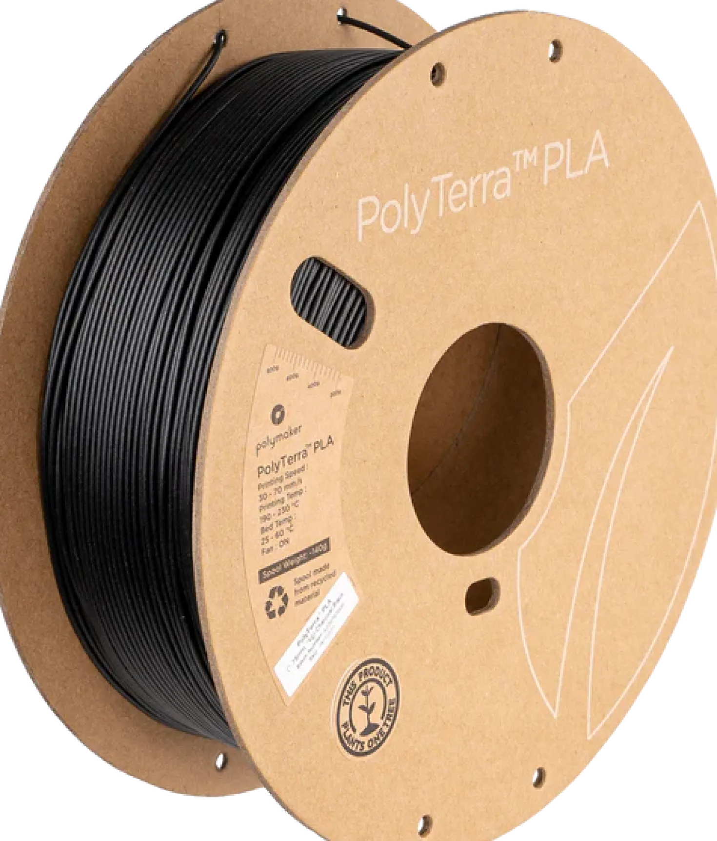 Polymaker - PolyTerra PLA - Charcoal Black - 1.75mm - 1kg