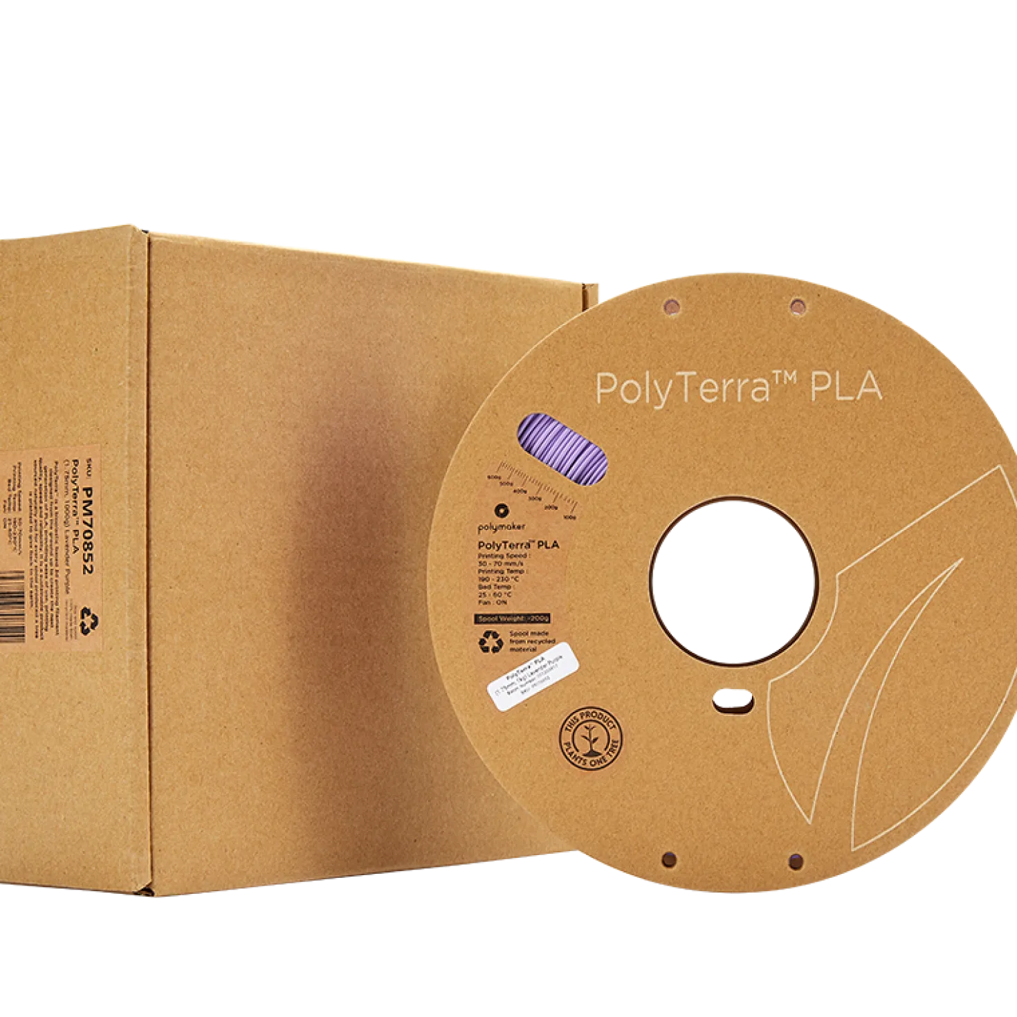 Polymaker - PolyTerra PLA - Lavender Purple - 1.75mm - 1kg