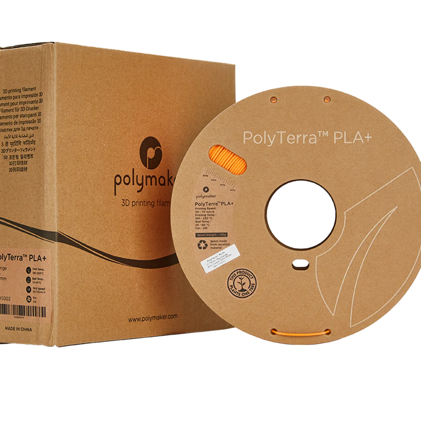 Polymaker - PolyTerra PLA+ - Orange - 1.75mm - 1kg
