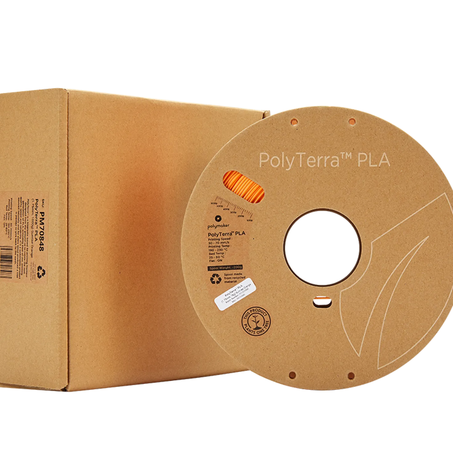 Polymaker - PolyTerra PLA - Sunrise Orange - 1.75mm - 1kg