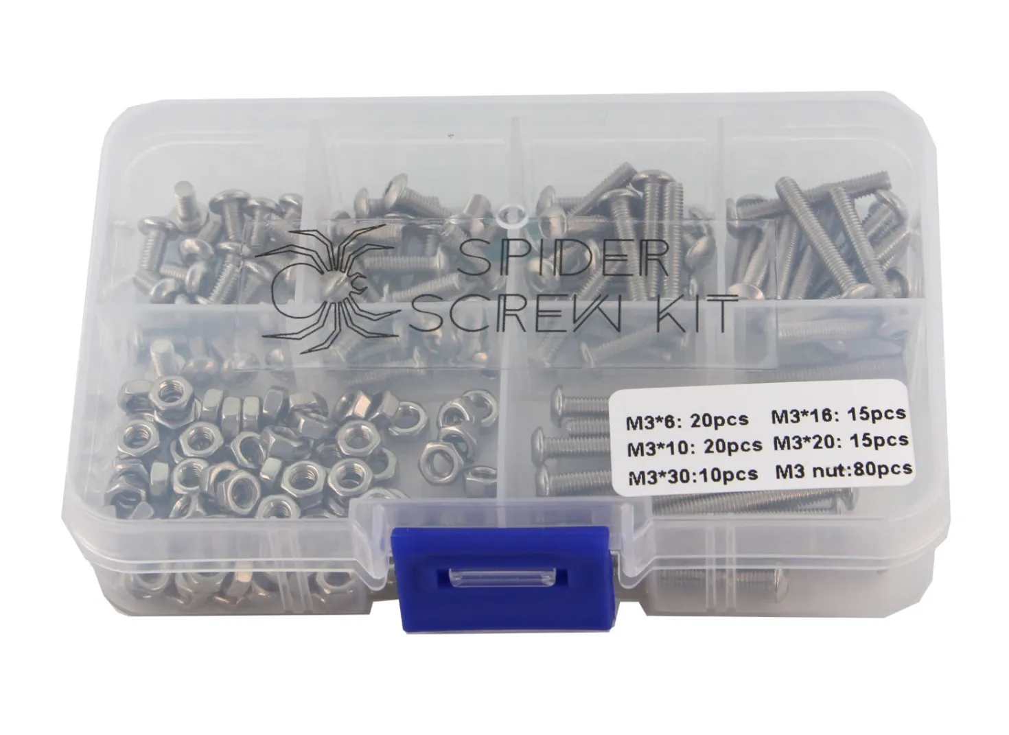 SpiderScrew Kit with Nuts - M3 - 80 pcs