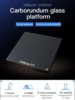 (UDGÅR) - Creality 3D - Carborundum Glass Plate - Ex. Ender-3 MAX- CR-10S PRO - 310x320mm