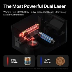 xTool - F2 Ultra - 60W MOPA + 40W Diode Dual Laser - Deluxe Bundle