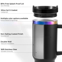 xTool - Stainless Steel Tumbler with Removable Handle - Army Green To Silver (40z/1.18L)